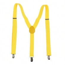 1pc Classic Solid Color 2.5cm Wide Y-Back Suspender Strap With Anti-Slip Adjustable Elastic Band & 3 Clips, For Men & Women's Wedding, Festivals, Cosplay, Street Dancing, Stage Performance, Parties, Halloween, Christmas, Magic Show, Graduation