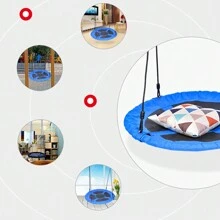 Grande balançoire nid (100 cm) – Stable et facile à assembler – Aire de jeux de jardin intérieure et extérieure – Poids maximum 150 kg - Bleu azur - Voir 2