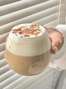 1pc极简拿铁咖啡玻璃杯牛奶杯家用水杯喝水杯夏季冷饮杯返校