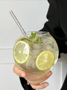 1pc极简拿铁咖啡玻璃杯牛奶杯家用水杯喝水杯夏季冷饮杯返校