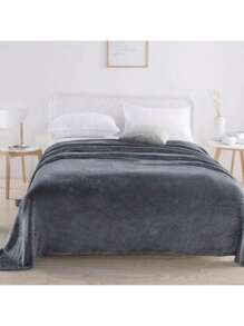 Manta Negra De Franela - Gris Oscuro - Ver 3