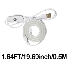 1 pezzo Striscia luminosa a LED al neon da 5V con interfaccia USB e interruttore touch, regolabile, flessibile, adatto per decorare camera da letto, soggiorno, casa, bar, interno ed esterno, include nastro biadesivo