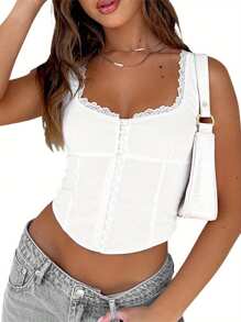 Women Tank Tops & Camis - 白色 - 查看 2