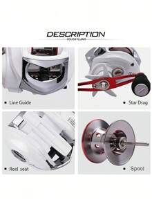 SOUGAYILANG Fishing Rod And Reel Combo, Medium Heavy Fishing Pole With Baitcasting Reel Combo, 18+1 Ball Bearing 4-Piece Baitcaster Combo - trắng - Xem 5
