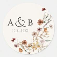 Elegante, op maat gemaakte bloemenstickers voor bruiloften - Gepersonaliseerde naamlabels voor het toevoegen van namen en data aan bedankjes, uitnodigingen en cadeauverpakkingen, waardoor de romantiek van uw evenementdecoratie wordt vergroot