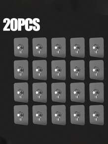 20 pezzi Ganci da parete per uso domestico contemporanei - facile installazione, adesivo forte, senza foratura, ganci in plastica impermeabili per quadri, cornici, poster, orologi in cucina e bagno