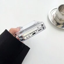 Y2K rosa Herz Liebes Muster Handyhülle mit Rundum-Schutz, klappbar, transparent, kompatibel mit Galaxy Z Flip 5, Galaxy Z Flip 4, Galaxy Z Flip 3, Galaxy Z Flip 6, stoßfeste Hartschale
