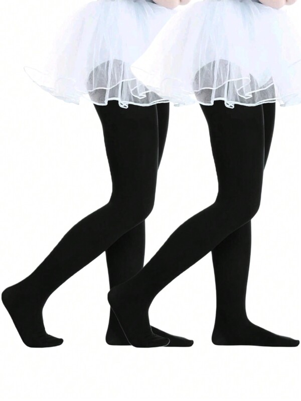 2 peças leggings de dança de malha elegantes de cor sólida para meninas, meia-calça de estribo macia e confortável, opções multicoloridas para todas as estações