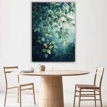 Green Leaves Canvas Wall Art, Neutral Botanical Wall Decor, Natural Delicate Flowering Plant Canvas Wall Art, For Living Room ,Bathroom,Bedroom, Office, Corridor Home Wall Decor Framed