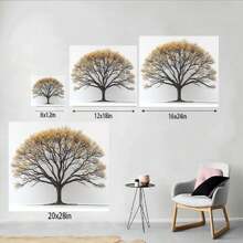 Green Leaves Canvas Wall Art, Neutral Botanical Wall Decor, Natural Delicate Flowering Plant Canvas Wall Art, For Living Room ,Bathroom,Bedroom, Office, Corridor Home Wall Decor Framed