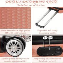 Luggage Sets 3 Piece Hard Shell Luggage ABS 20" 24" 28" Travel Suitcase Set Lightweight Durable Travel Suitcase With Spinner Wheels - Rose Gold - View 5