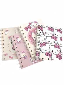 Sanrio A5/A7 - 4 Stück/3 Stück/2 Stück/1 Stück - 11,5 cm * 9 cm Sanrio - Hello Kitty süßes Spiralbuch - A7 Notizbuch - geeignet für mobiles Bürowork, Büro, Studentengeschenke