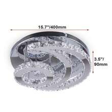 15.7" Crystal Chandelier Modern LED Ceiling Light Moon Shape Crystal Flush Mount Ceiling Lights Fixture For Bedroom Living Room Kitchen Hallway (Coo White/Multicolor/Dimmable)