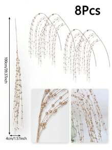 4PCS/8PCS Artificial Sparkling Berry Stem Christmas Shining Branch Christmas Tree Wreath Decoration Holiday Fireplace Wedding DIY Home Decoration