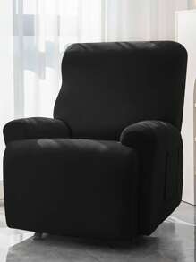 Milk Silk Solid Stretch Universal Sofa Cover Set, Modern Simple Home Living Room Bedroom Massage Chair Cover, Dust Proof, Dirt Resistant, Anti-Cat Scratch - Black - View 2