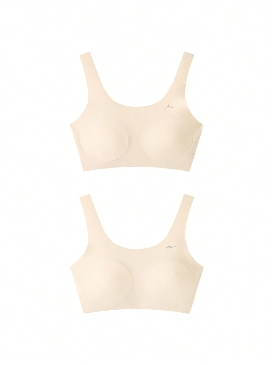 Annil Children's Clothing. Girls' Training Bras In A Set Of Two Pieces. For Autumn, Second Stage, Suitable For Students. Breathable And Refreshing. - Combination 02 (skin Color + Skin Color) - View 1