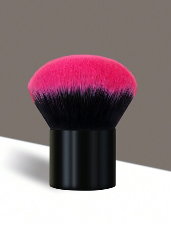 超大号散粉刷，适用于腮红、散粉、遮瑕膏、高光，便携式设计，玫红色刷毛，歌舞伎旅行刷，粉底刷，遮瑕刷，腮红刷，修容刷，古铜粉刷，散粉刷，粉底刷，腮红刷