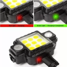 1 Pcs de Linterna Frontal Recargable Magnética con LED, Sensor de Movimiento, Linterna de Trabajo para Camping y Emergencias, Portátil y Fácil de Transportar - Negro - Ver 4