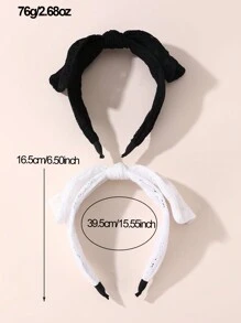 2件套女孩布艺蝴蝶结发带套装 - 彩色 - 查看 8