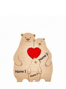 Quebra-cabeça de Ursos de Madeira da Família, Presente Personalizado, Quebra-cabeça de Urso Fofo de Madeira Personalizado com 2-6 Nomes de Membros da Família, Somos Presentes Personalizados de Quebra-cabeça de Nomes de Membros da Família para Casa, Presente Ideal para Dia das Mães, Dia dos Pais, Decoração de Inauguração da Casa, Presente Único para Mãe e Pai, Dia dos Namorados, Decoração do Dia dos Namorados, Multifuncional, Ornamental, Anti-Mofo, Reutilizável, Adorável, de Alta Qualidade, Fofo, Colorido, Moderno, Personalizado, Único, Presentes Ideais para Ele, Presentes Ideais para Ela, Ela, Namorado, Namorada, Pai, Mãe, Família, Amigos, Filho, Filha, Estudantes, Sala de Jantar, Banheiro, Sala de Estar, Quarto, Escritório, Sala de Chá, Escola, Casa, Renovação do Quarto de Casa, Aniversário, Formatura