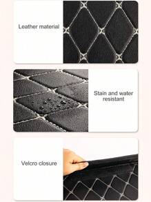 1 件重型 PU 皮革多用途可折叠汽车后备箱储物整理器带盖便携式汽车储物箱储物箱适用于 SUV 小型货车卡车旅行家用耐用轻型汽车 - 尺码 S/M/L