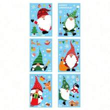 6/12 Sheets Window Clings Santa Claus Snowman Pattern Window Stickers Xmas Cartoon Double Sided Window Decals For Winter New Year Party Home Glass Decoration - Multicolor - View 11