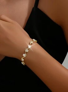 1 pieza Precioso brazalete de mujer con cristal y brillantes