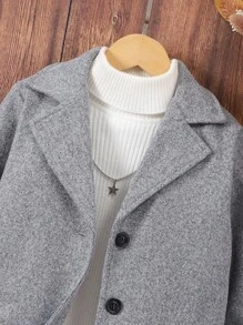 Girls' Casual Versatile Ruffle Collar Jacket, Suits For Older Tween Girl