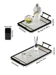 1 pieza Bandeja acrílica para cocina, comedor, almacenamiento de la sala de estar, adecuada para juego de té, cristalería, caramelos, galletas, pan, boda, fiesta, regalo, cumpleaños