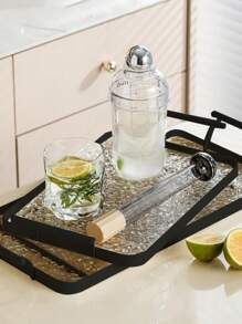 1 pieza Bandeja acrílica para cocina, comedor, almacenamiento de la sala de estar, adecuada para juego de té, cristalería, caramelos, galletas, pan, boda, fiesta, regalo, cumpleaños