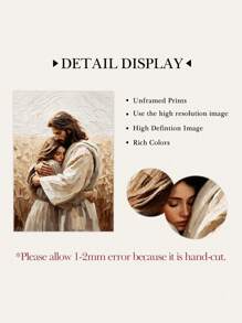 3 Pieces Religion Wall Arts Jesus Canvas Posters Christian Pictuer Posters Vintage Painting Poster Bible Print Picture Poster Bedroom Living Room Decor No Frame Gifts Birthday Graduation