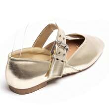 Ballerinas With Strap And Buckle For Daily Wear - Gold - View 4