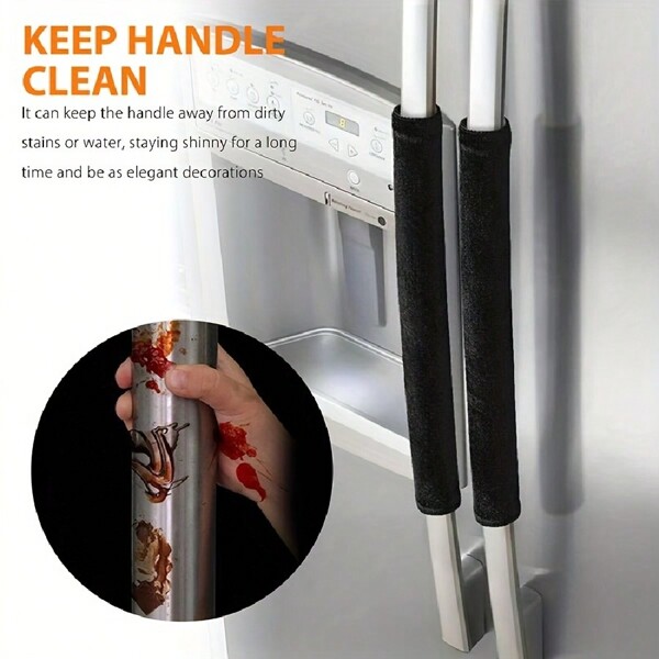 3Pcs Refrigerator Door Handle Gloves, Suitable For Refrigerator Microwave Dishwasher Door Cloth Protectors, Keep Your Kitchen Utensils Away From Stains, Fingertips, Drips, And Food Stains (42x12cm) (16.53x4.72 Inches)