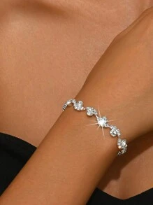 1 pieza Precioso brazalete de mujer con cristal y brillantes
