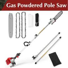 58CC Pole Saw Gas Powered, 2-Cycle Gas Pole Chain Saw 16-Foot Extendable Reach 11.5-Inch Cutting Bar Long Tree Trimmer Gas Pole Saws For Tree Trimming, Branches Pruning,Garden Tools
