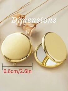 1pc Custom Engraved Compact Mirror - Elegant Stainless Steel, Personalized Pocket Makeup Mirror With Magnification