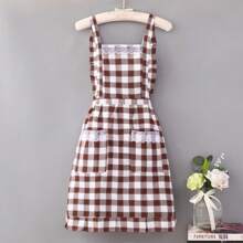 1 件双层衬里面料，防油防污厨房围裙，适合女士工作服、厨房烹饪、家庭清洁、餐厅工作服务、户外派对等 - 彩色 - 查看 6