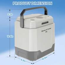 (33 L) Portable Car Refrigerator,Electric Cooler & Warmer With Automatic Locking Handle,110V AC Home Power Cord &12V Car Cooler For Vehicle,Plug In Coolers,Grey