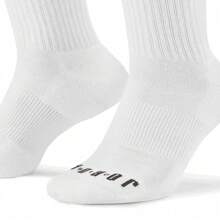 Jordan 男女通用简约数字图案休闲长袜，日常穿着 - 白色 - 查看 6