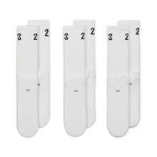 Jordan 男女通用简约数字图案休闲长袜，日常穿着 - 白色 - 查看 4