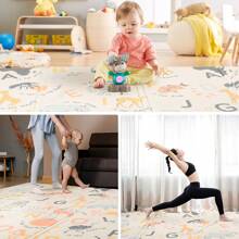 Sour Lemon Alfombra acolchada plegable para bebé 180x200 extragrande, alfombra de juegos infantil para habitación de bebés y niños pequeños, reversible de doble cara, antideslizante - Letras - Ver 9