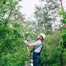 58CC Pole Saw Gas Powered, 2-Cycle Gas Pole Chain Saw 16-Foot Extendable Reach 11.5-Inch Cutting Bar Long Tree Trimmer Gas Pole Saws For Tree Trimming, Branches Pruning,Garden Tools