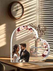 Plaque acrylique personnalisée en forme de cœur avec photo de mariage, Décoration de gâteau de mariage, Photo de mariée et marié, Souvenir de mariage, Cadeau de mariage, Panneau de mariage - Souvenir personnalisé pour lieux de mariage, Faveurs, Souvenirs - Ornement avec image gravée sur mesure, Parfait pour les souvenirs et les célébrations de mariage