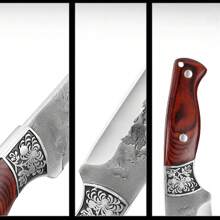 1 pezzo Coltello settore macelleria in acciaio inossidabile, coltello per rifilare le ossa per tagliare maiale, manzo e agnello, affilato, con manico in legno portatile, coltello da cucina multifunzione, accessori da cucina, adatto per cucina, picnic all'aperto, barbecue e altri scenari