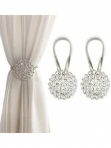 1/2 Stücke magnetische Kristall Blumen Fenstervorhang Clip Haken, federgespannte dekorative Vorhanghalter, ohne Bohren