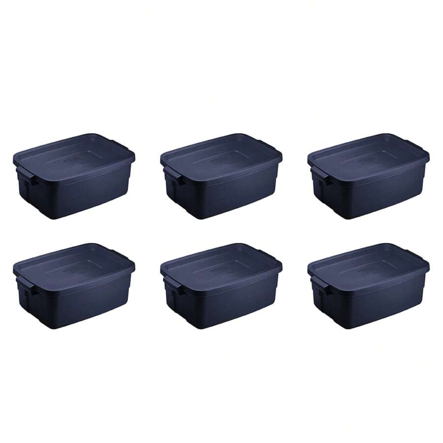 3 Gallon Stackable Storage Container, Dark Indigo Metallic (6 Pack) - Purple - View 1