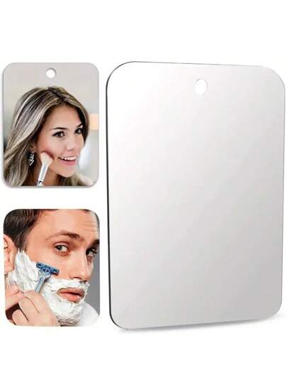 Shatterproof Acrylic Bathroom Mirror, Fogless Shaving Spiegel Men, Suction Cup Hang Wand Mountable Home Best Birthday Graduation Back To School Room Supplies view 3