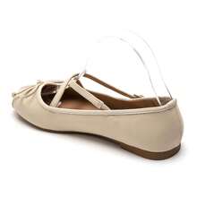 Women's Flat Shoes, Featuring Buckle And Decor Design, Classic Style - Beige - View 3