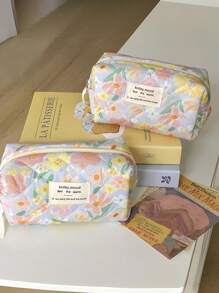 大容量印花化妆包，带提手，便携式化妆工具收纳包，加厚印花化妆包，女士旅行收纳包，化妆品包，旅行洗漱包，家居必备