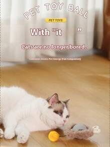 Interactive Smart Cat Ball Toy With Rotating Ball On String, Automatic Spinning Ball, Suitable For Indoor Cat Training And Play, USB Rechargeable, Bite-Resistant, Durable, Suitable For All Cat Breeds - Multicolor - View 5